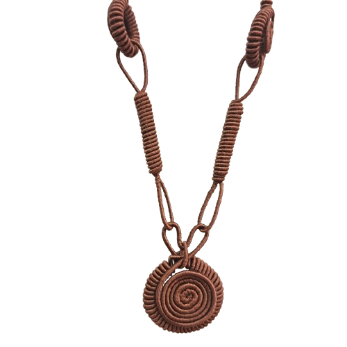 Collier sautoir Médaillon GM marron NAF BIJOUX