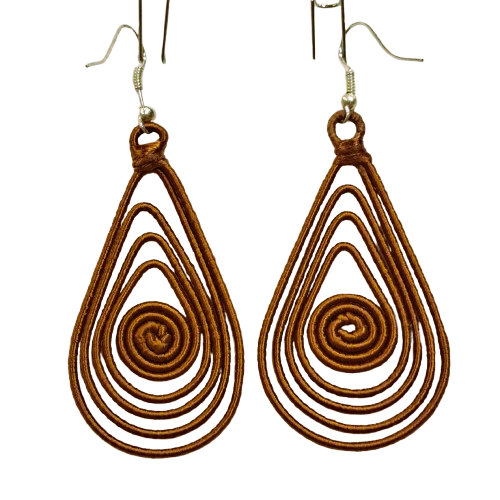 Boucles percées Laurier marron NAF BIJOUX
