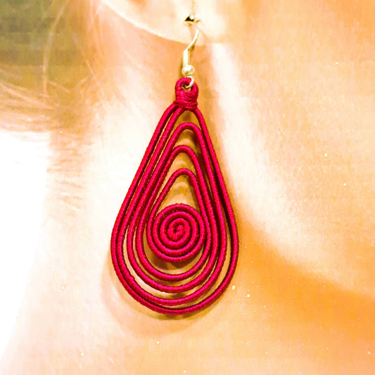 Boucles percées Laurier rose fuchsia NAF BIJOUX