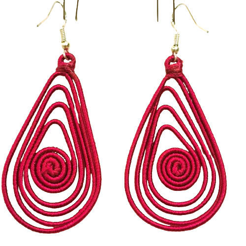 Boucles percées Laurier rose fuchsia NAF BIJOUX