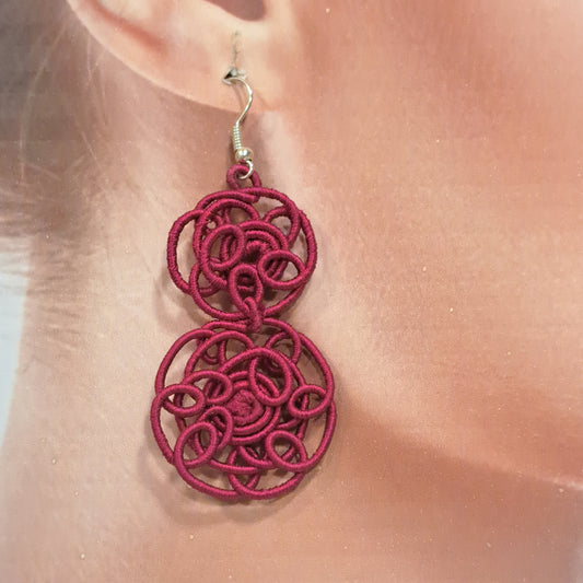 Boucles percées Fili 2 rose fuchsia NAF BIJOUX