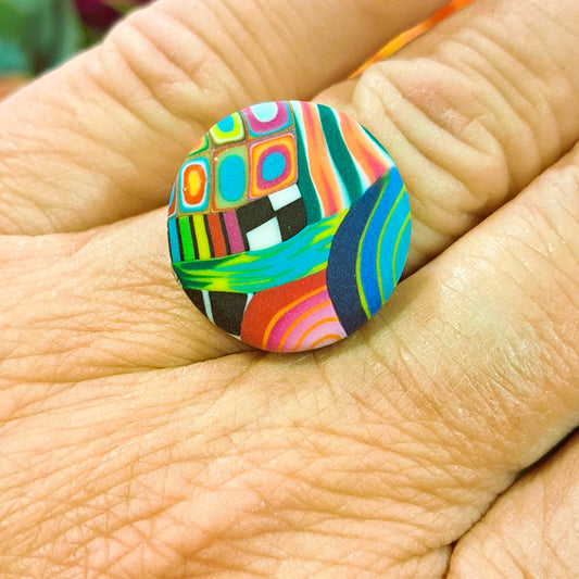 Bague Rond PM multicolore LIZ CREATIONS