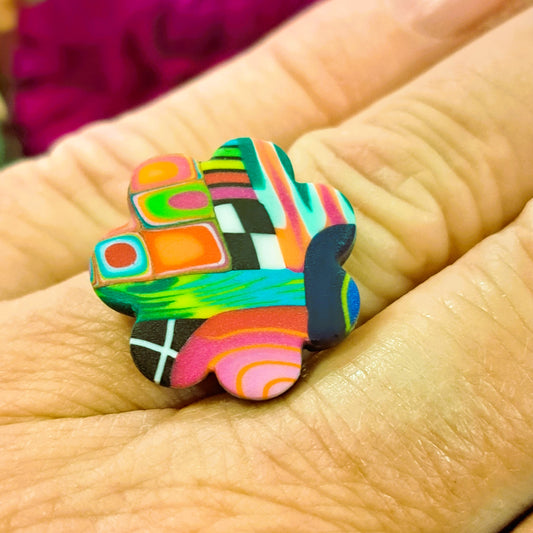 Bague Fleurs PM multicolore LIZ CREATIONS