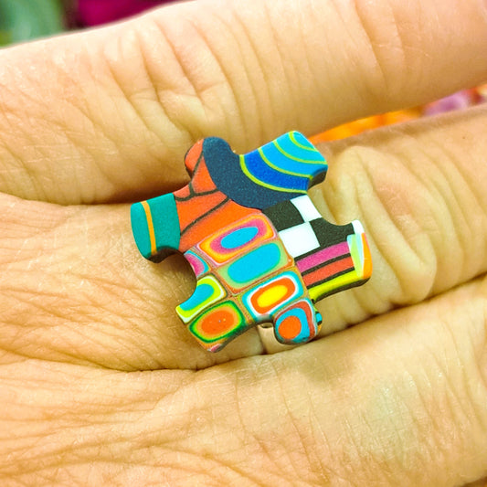 Bague Puzzle PM multicolore LIZ CREATIONS