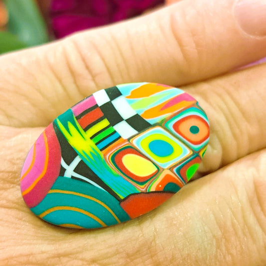 Bague Ovale MM multicolore LIZ CREATIONS