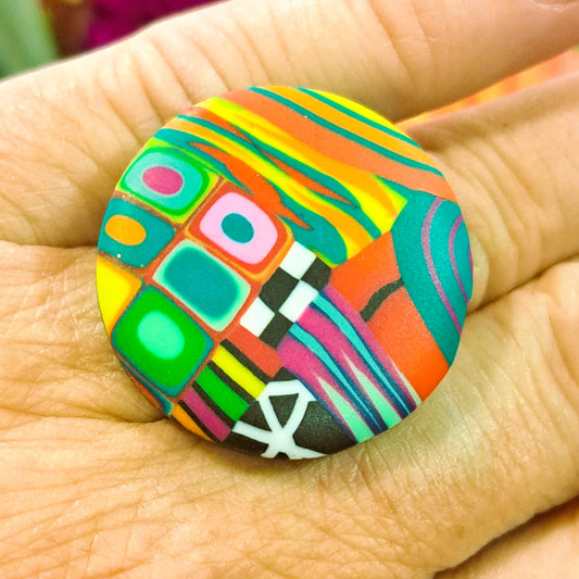 Bague Rond MM multicolore LIZ CREATIONS