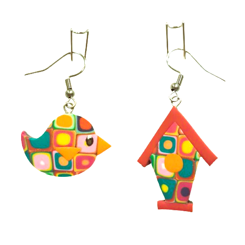 Boucles percées Oiseau  LIZ CREATIONS