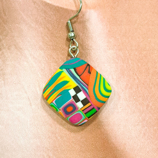 Boucles percées Losange PM multicolore LIZ CREATIONS