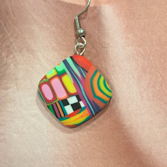 Boucles percées Losange PM multicolore LIZ CREATIONS