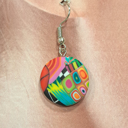 Boucles percées Rond PM multicolore LIZ CREATIONS