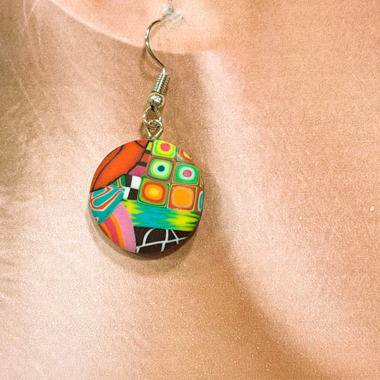 Boucles percées Rond PM multicolore LIZ CREATIONS