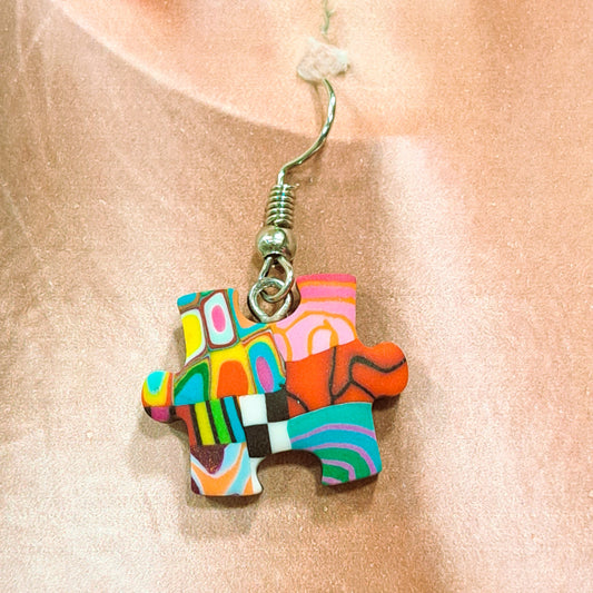 Boucles percées Puzzle PM multicolore LIZ CREATIONS
