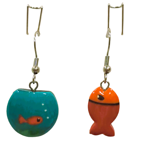 Boucles percées Poisson Aquarium LIZ CREATIONS