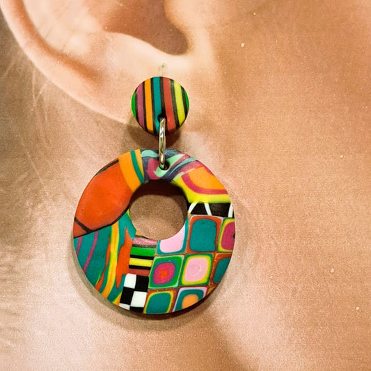 Boucles percées Créole PM multicolore LIZ CREATIONS