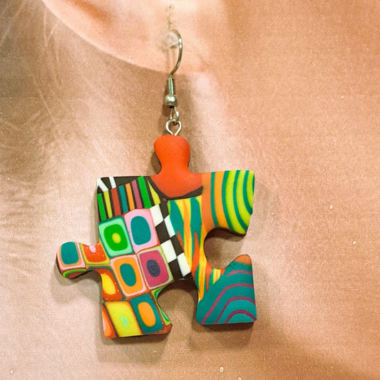 Boucles percées Puzzle XL multicolore LIZ CREATIONS