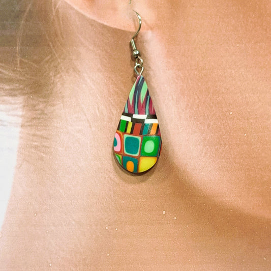 Boucles percées Goutte MM multicolore LIZ CREATIONS
