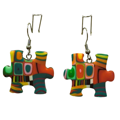 Boucles percées Puzzle MM multicolore LIZ CREATIONS