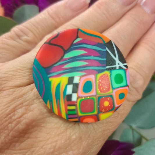 Bague Rond XL multicolore LIZ CREATIONS