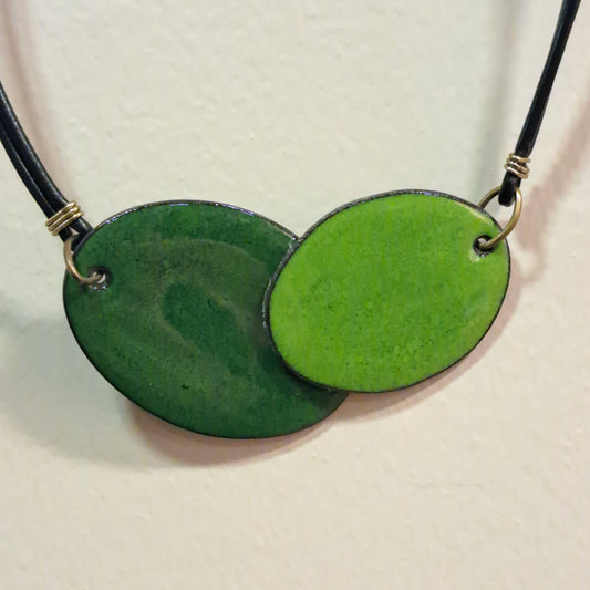 Collier Ovale vert CHRISTINE ALLOING
