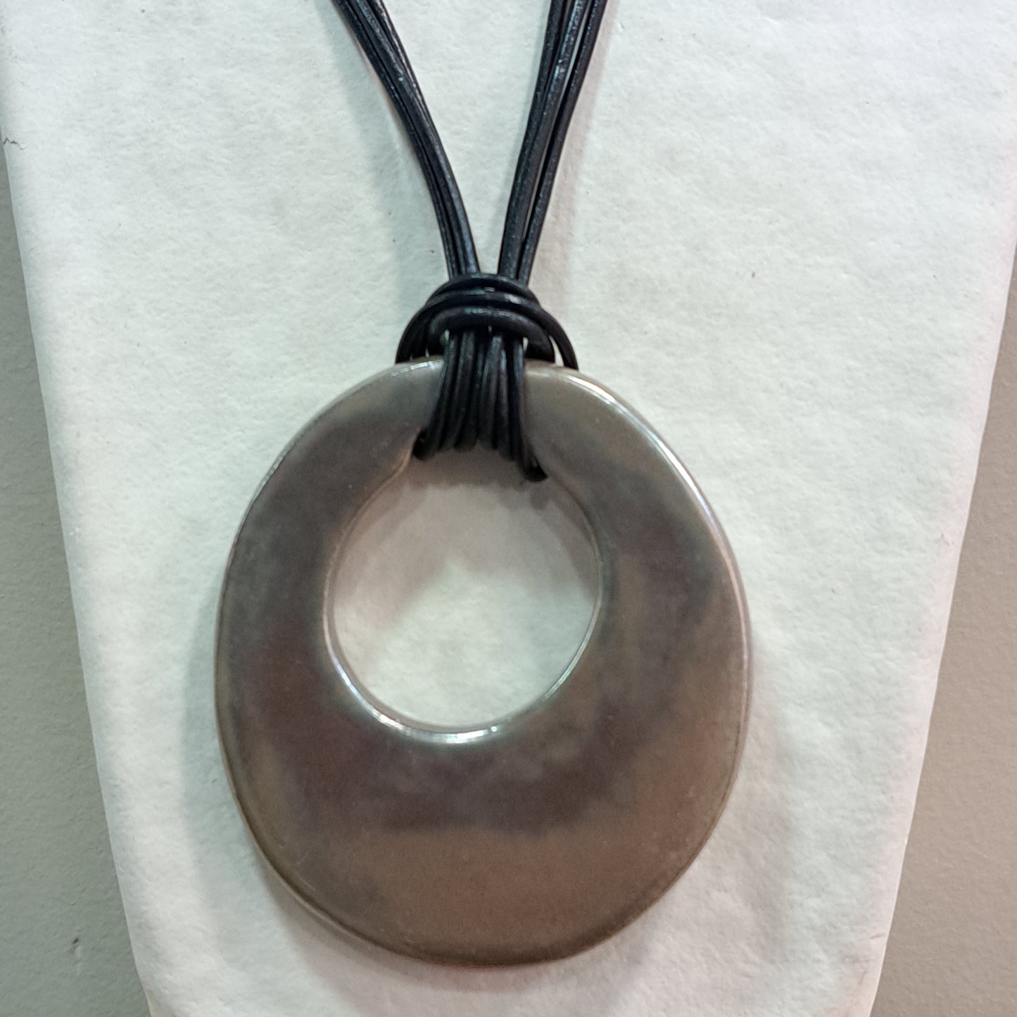 Collier pendentif Bulle marron glacé CHRISTINE ALLOING