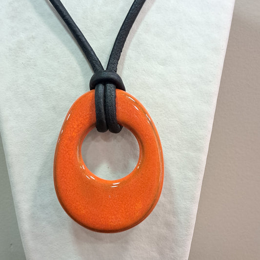 Collier pendentif Bulle orange CHRISTINE ALLOING