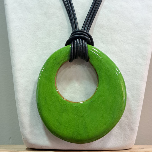 Collier pendentif Bulle vert CHRISTINE ALLOING