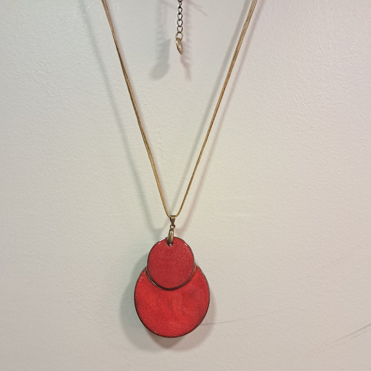 Collier pendentif Duo Rond rouge CHRISTINE ALLOING