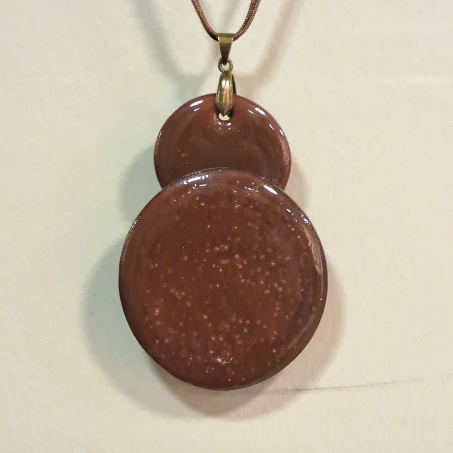 Collier pendentif Duo Rond marron CHRISTINE ALLOING
