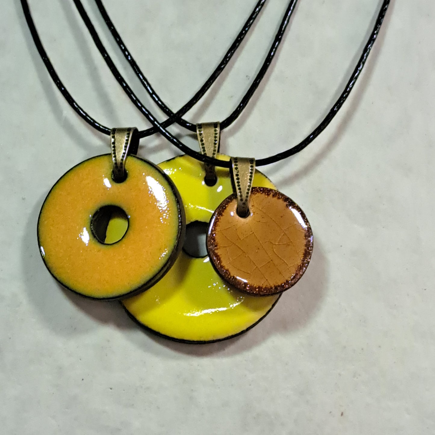 Collier pendentif TRIO jaune CHRISTINE ALLOING