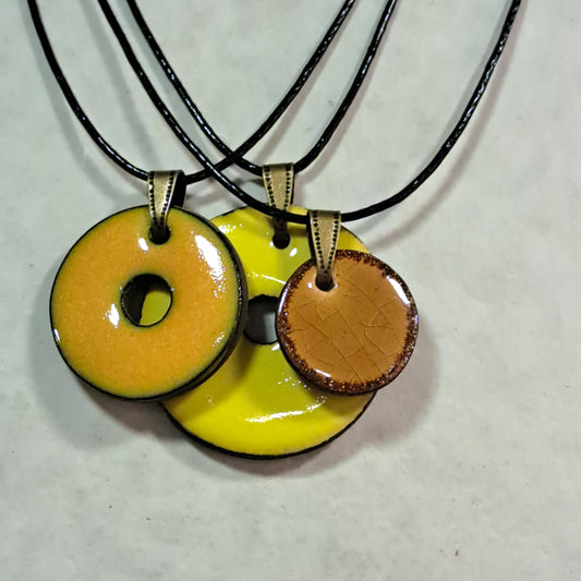 Collier pendentif TRIO jaune CHRISTINE ALLOING