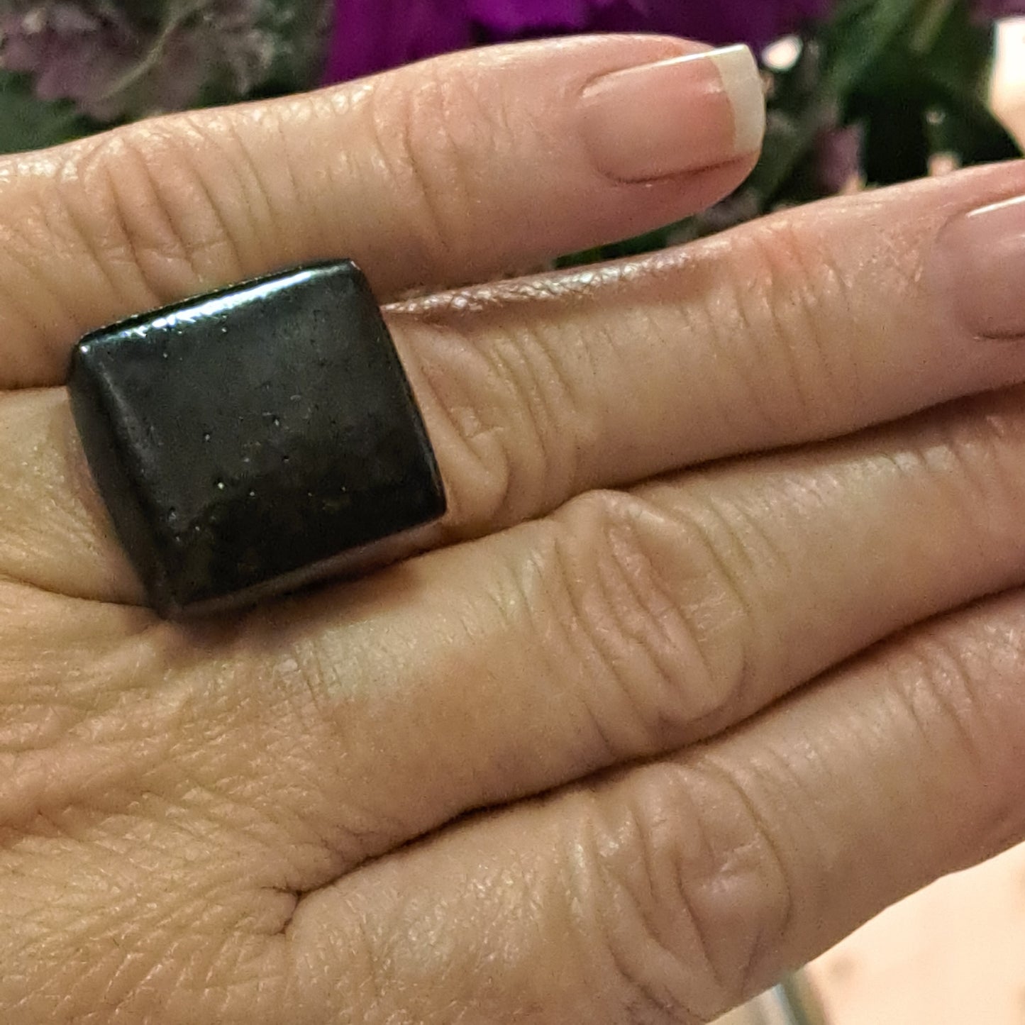 Bague Cubik carrée noire CHRISTINE ALLOING