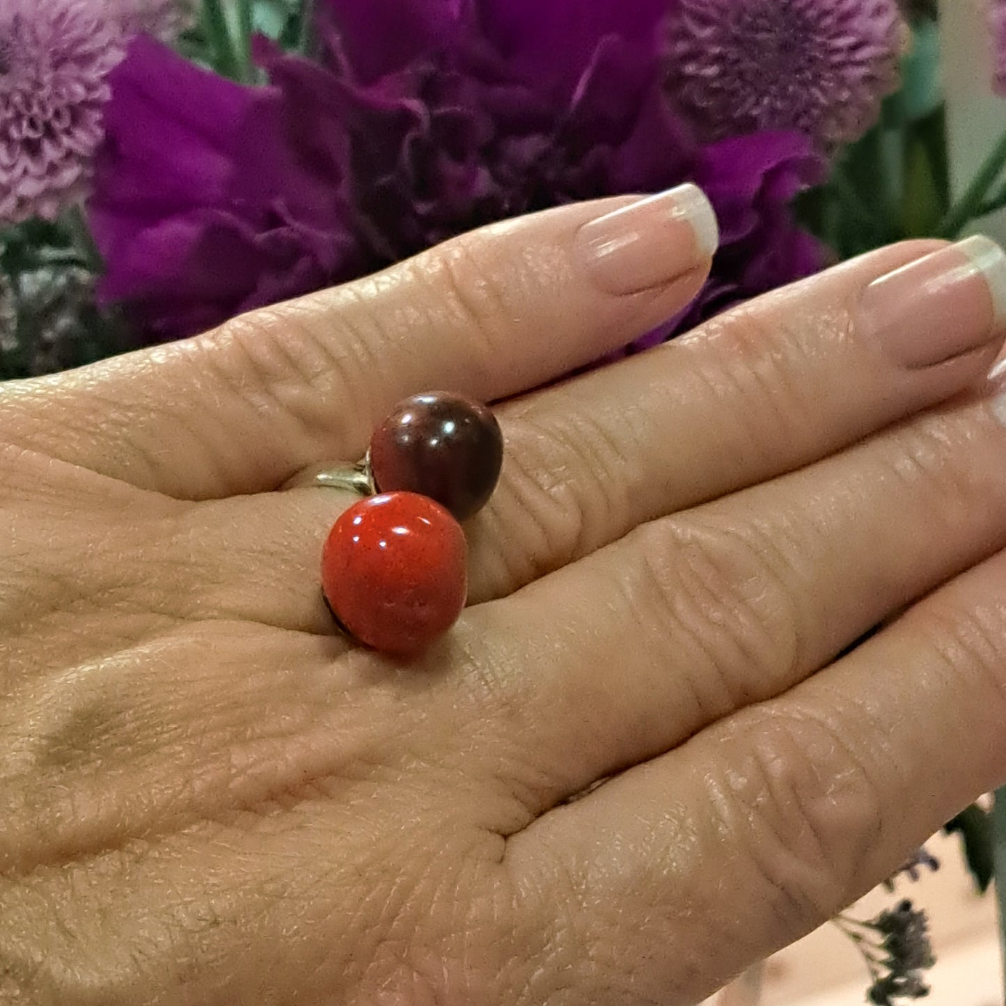 Bague Duo rouge CHRISTINE ALLOING