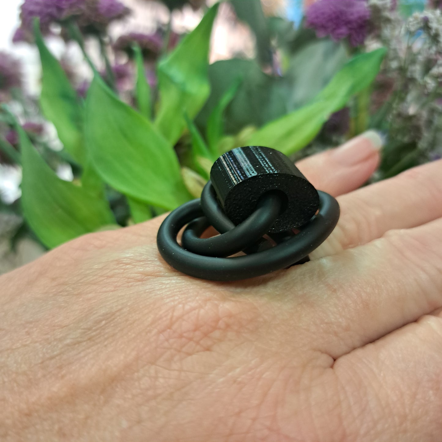 Bague Lukes noir mat SAMUEL CORAUX