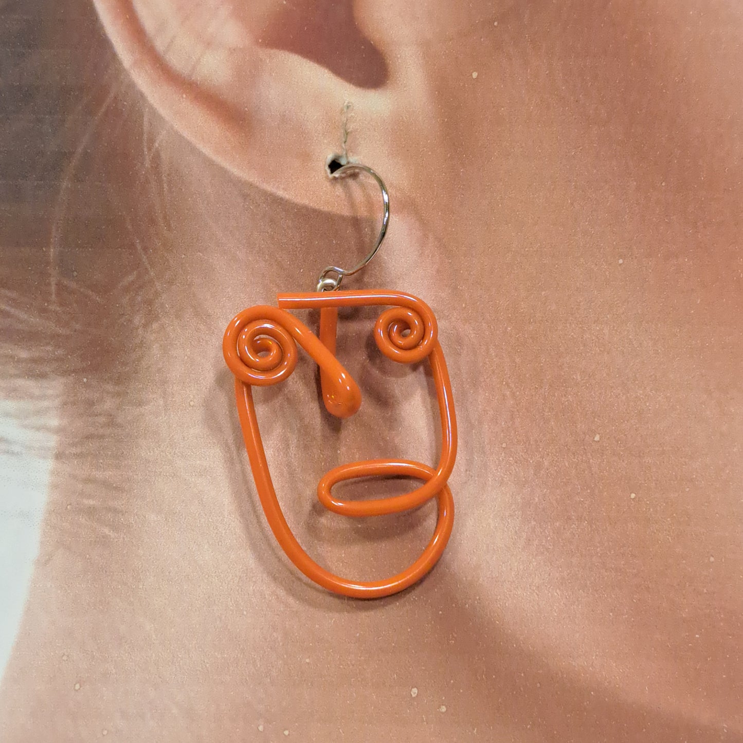 Boucles percées Tête In PM orange SAMUEL CORAUX