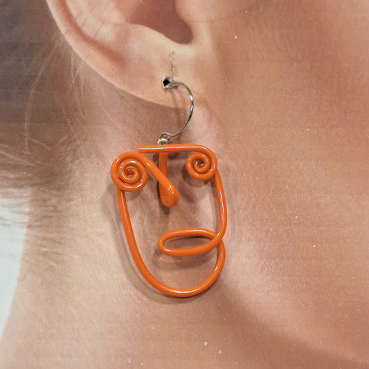 Boucles percées Tête In PM orange SAMUEL CORAUX