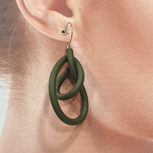 Boucles percées NY kaki mat SAMUEL CORAUX