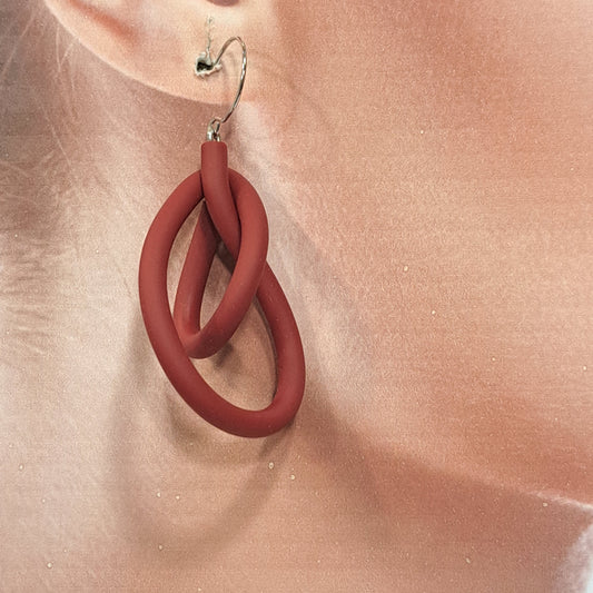 Boucles percées NY rouge mat SAMUEL CORAUX