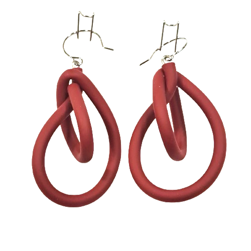 Boucles percées NY rouge mat SAMUEL CORAUX