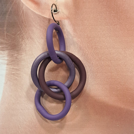 Boucles percées 40 violet mauve mat SAMUEL CORAUX