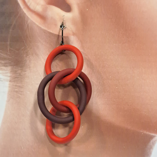 Boucles percées 40 rouge mat SAMUEL CORAUX