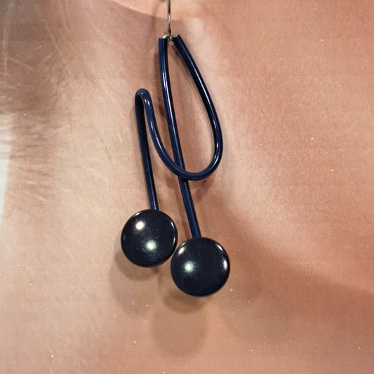 Boucles percées 2 pressions bleu marine SAMUEL CORAUX