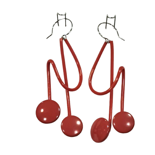 Boucles percées 2 pressions rouge SAMUEL CORAUX