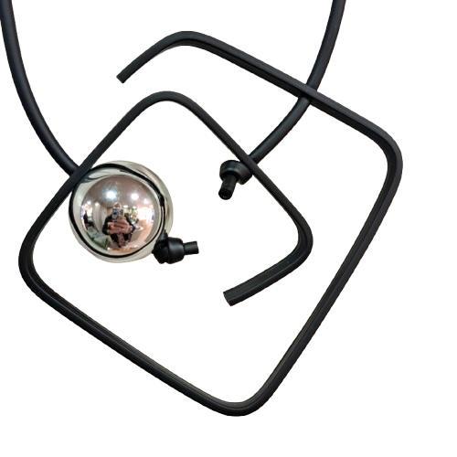 Collier Labyrinthe noir et argent SAMUEL CORAUX