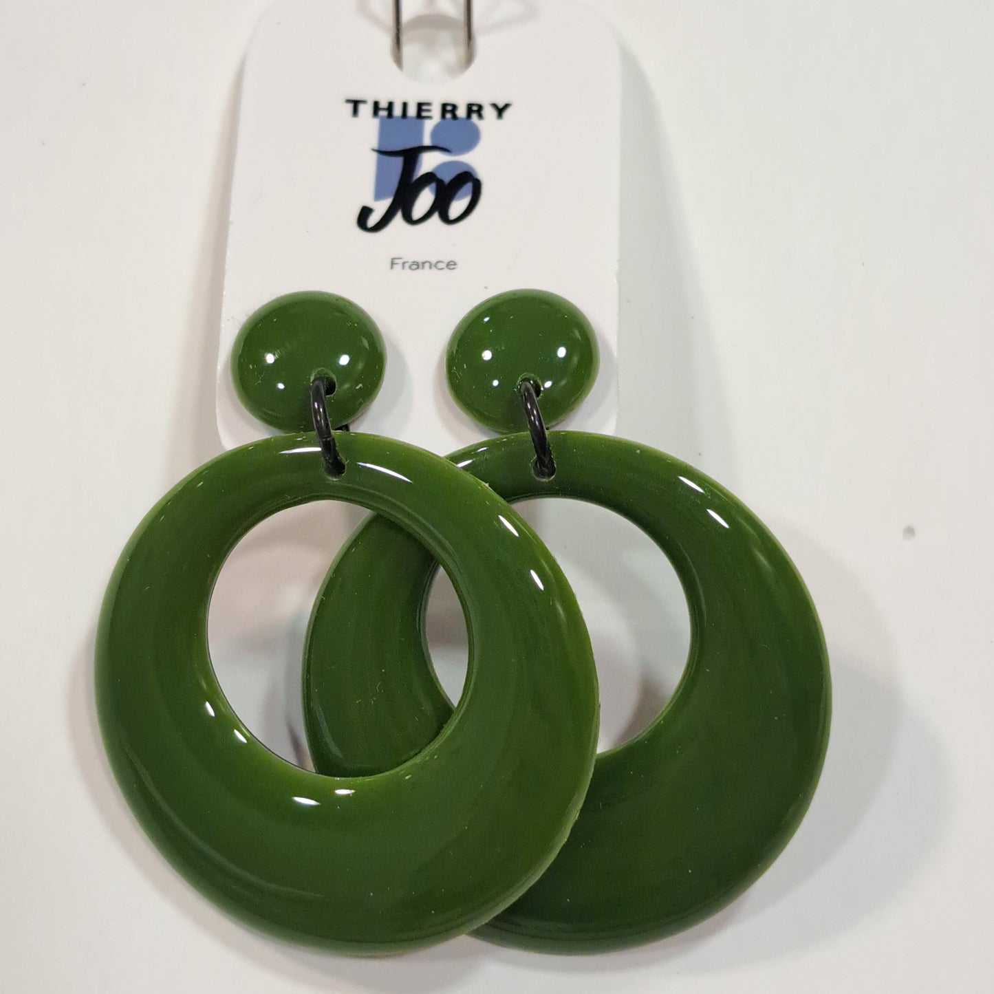 Boucles percées Créole vert kaki THIERRYJOO