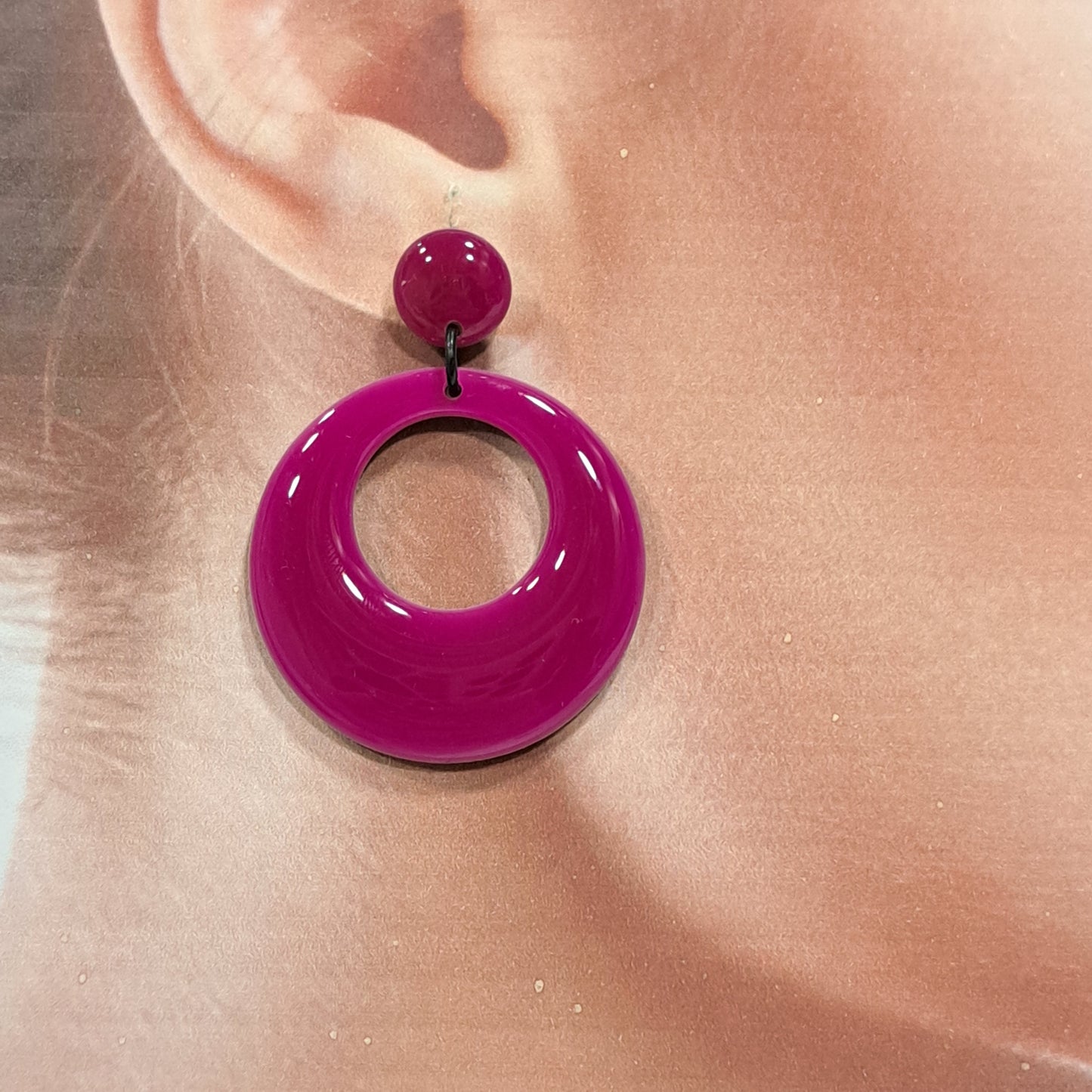 Boucles percées Créole rose THIERRYJOO