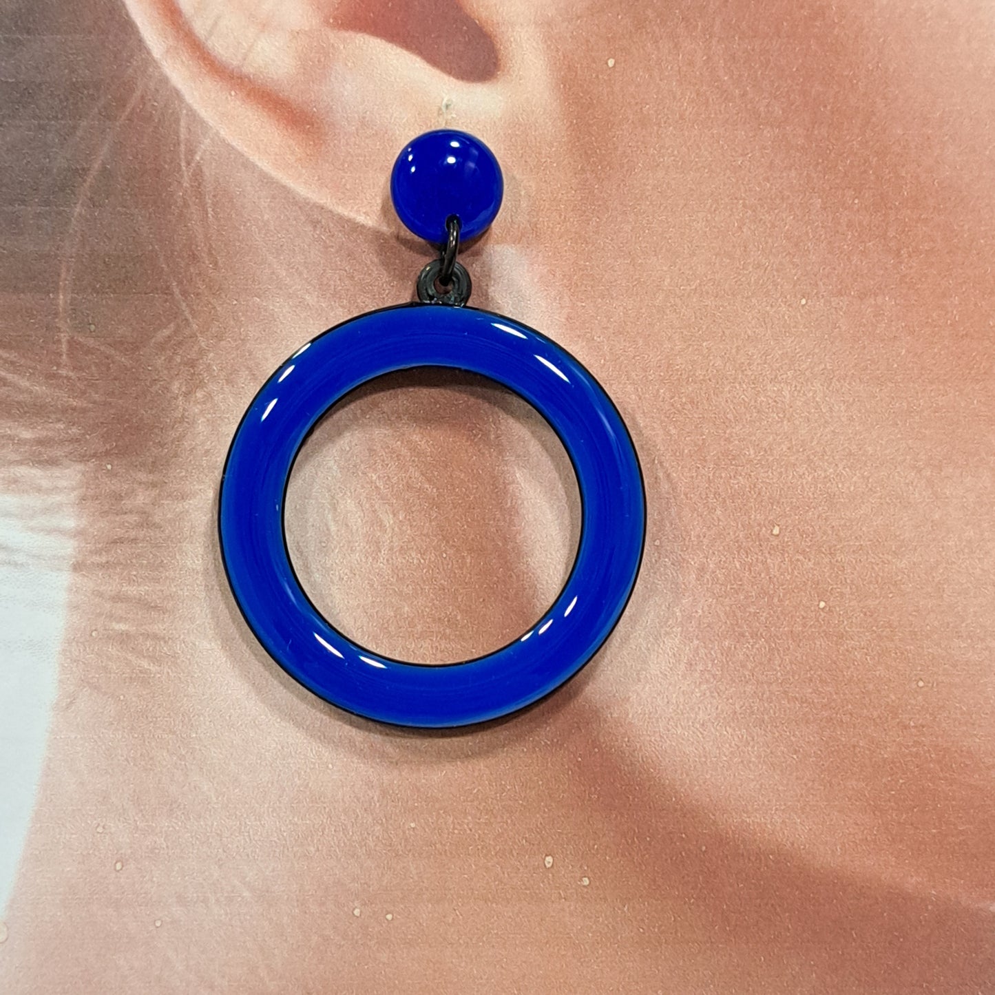 Boucles percées Créole bleu dur THIERRYJOO