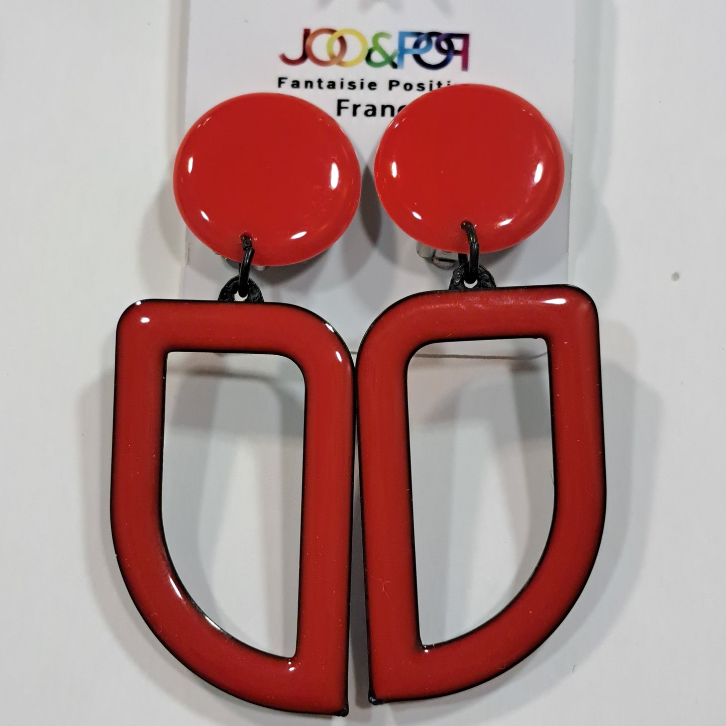 Boucles clips Virgule rouge THIERRYJOO