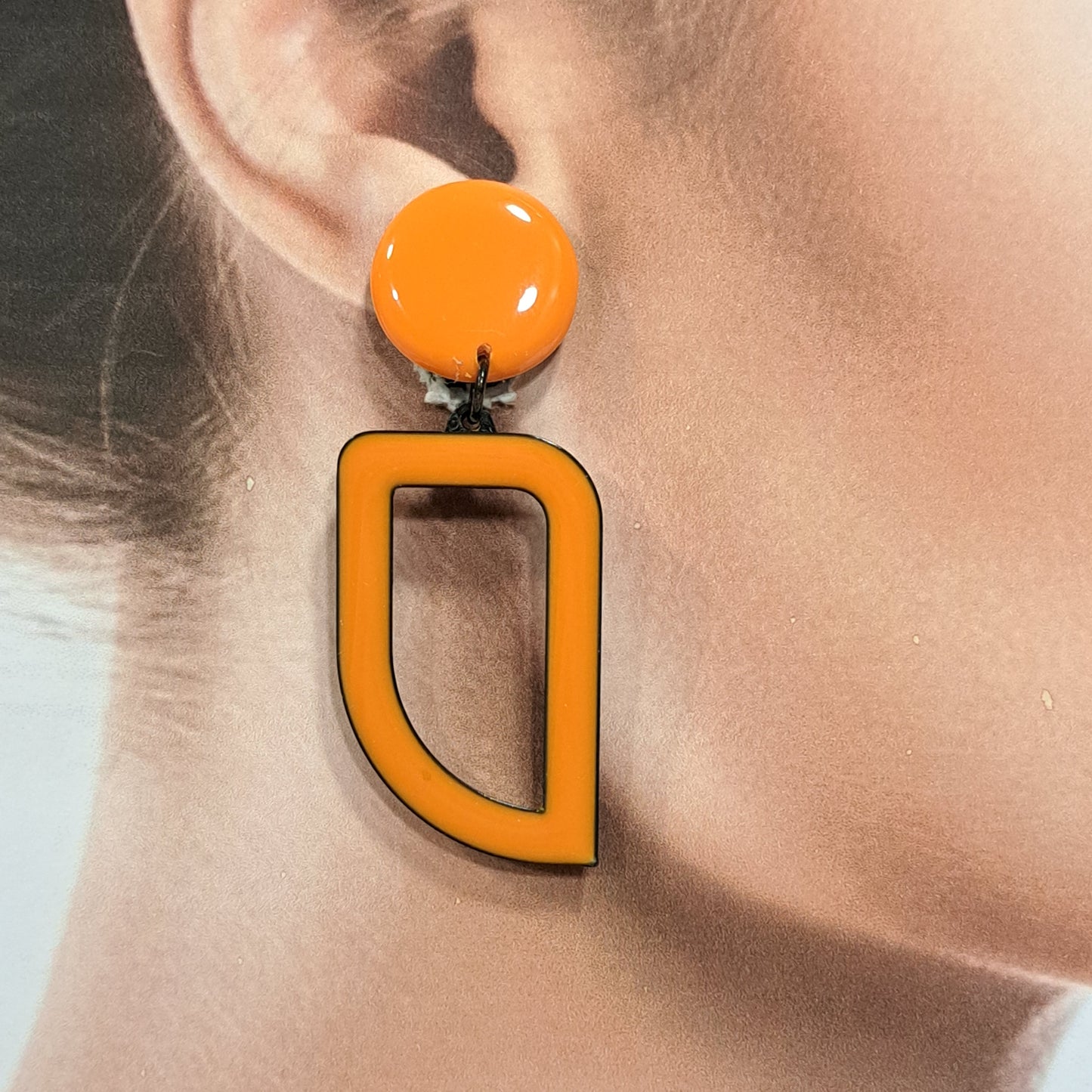 Boucles clips Virgule orange THIERRYJOO