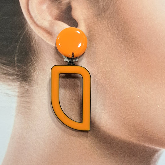Boucles clips Virgule orange THIERRYJOO