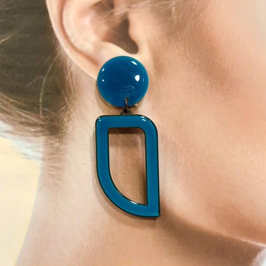 Boucles clips Virgule bleu canard THIERRYJOO